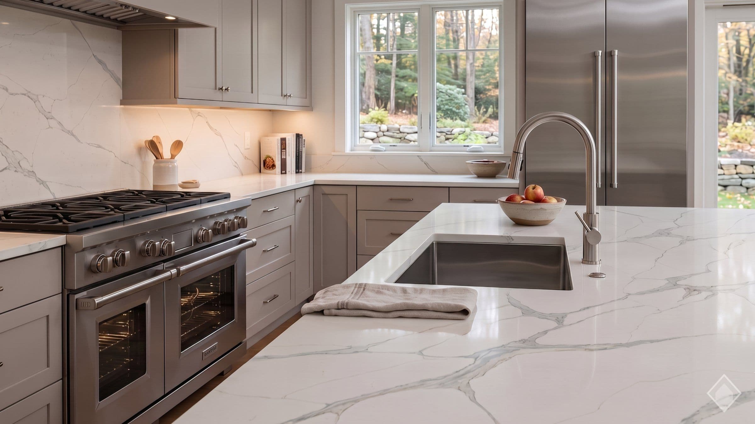 GFO Quartz Calacatta Eiffel quartz slab