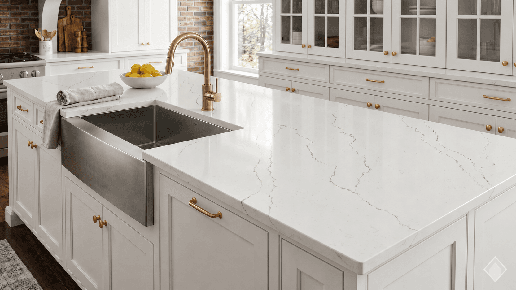 GFO Quartz Calacatta Majestic quartz slab